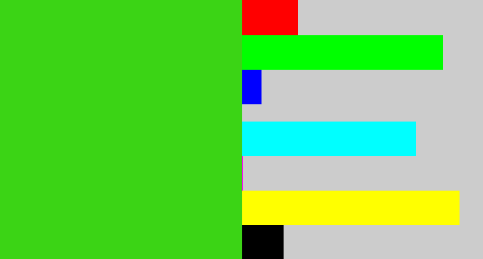 Hex color #3bd415 - vivid green