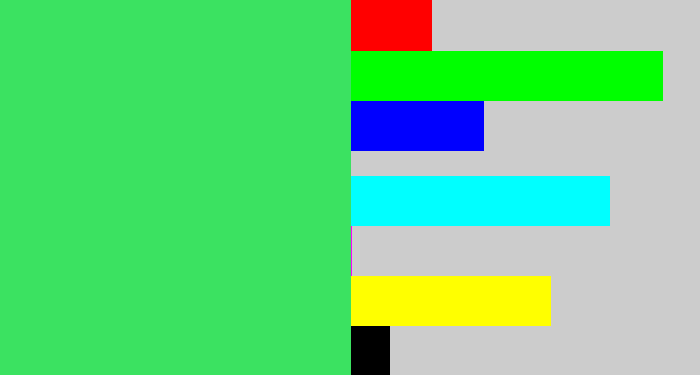 Hex color #3be261 - weird green