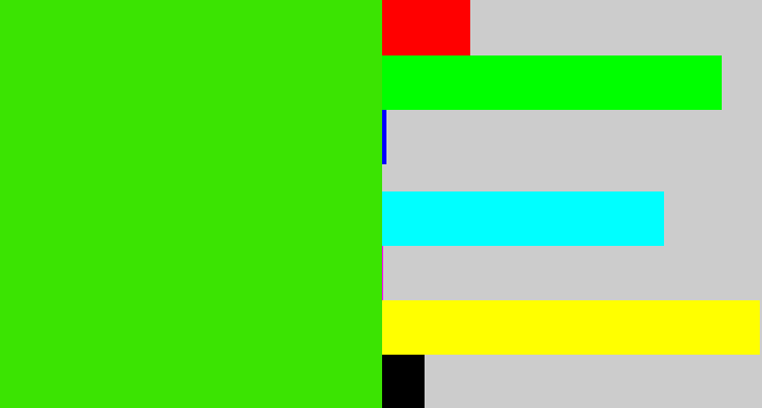 Hex color #3be402 - vivid green