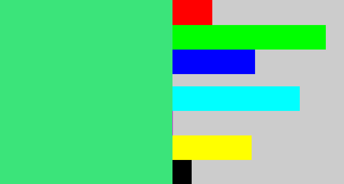 Hex color #3be47a - weird green