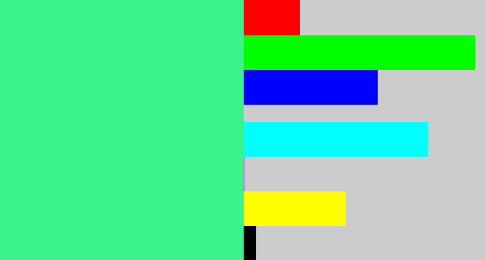 Hex color #3bf28d - weird green