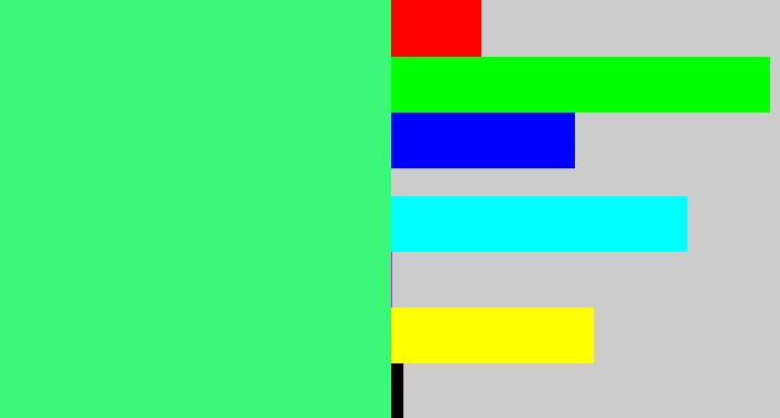 Hex color #3bf878 - weird green