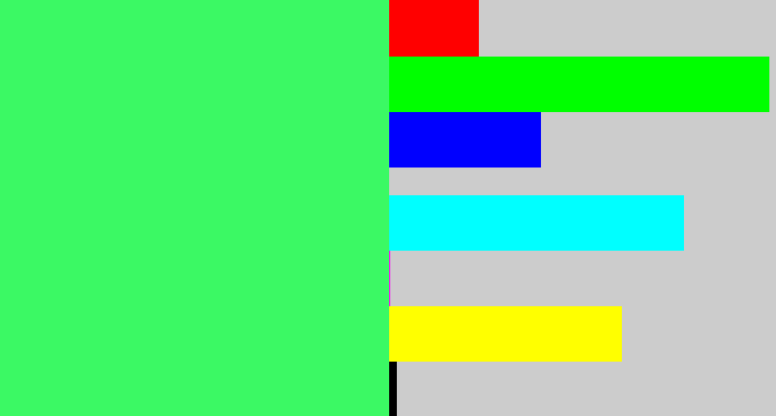 Hex color #3bf964 - bright light green