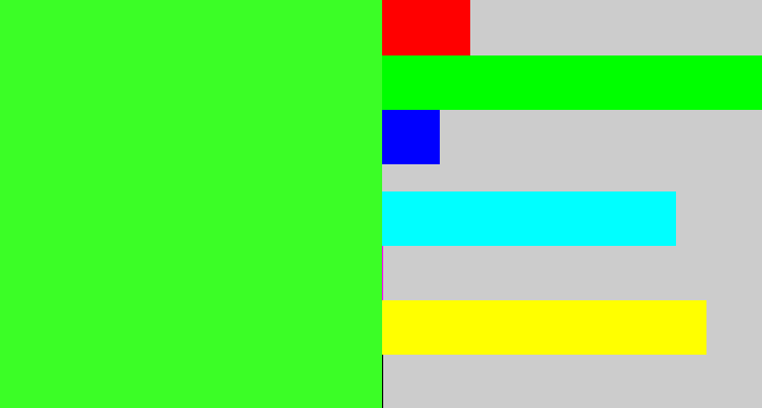 Hex color #3bfe26 - radioactive green