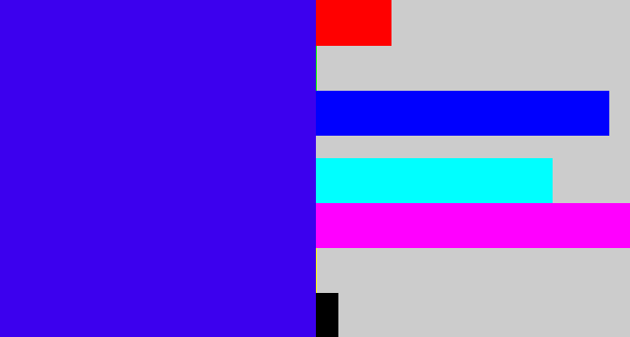Hex color #3c00ee - blue/purple