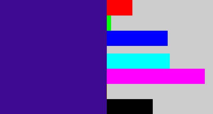 Hex color #3c0b92 - indigo