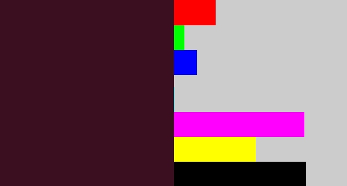 Hex color #3c0f20 - dark plum