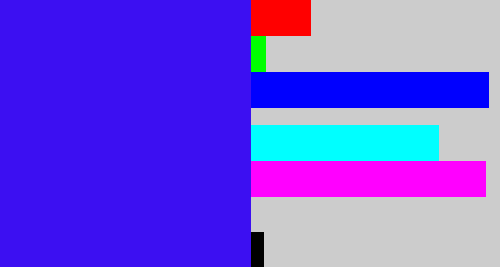 Hex color #3c0ff2 - blue/purple