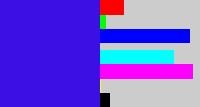Hex color #3c10e5 - blue/purple