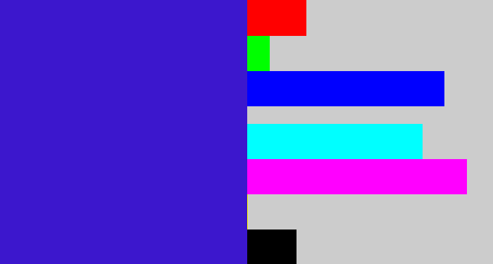 Hex color #3c17cd - violet blue