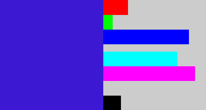 Hex color #3c18d3 - violet blue