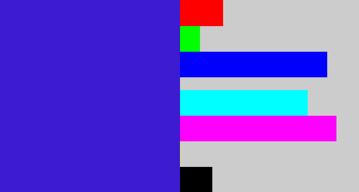 Hex color #3c1bd0 - violet blue