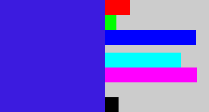 Hex color #3c1bdf - violet blue
