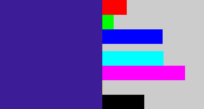 Hex color #3c1d97 - indigo blue