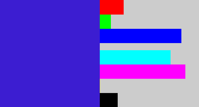 Hex color #3c1dd1 - violet blue