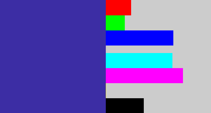 Hex color #3c2da4 - indigo blue