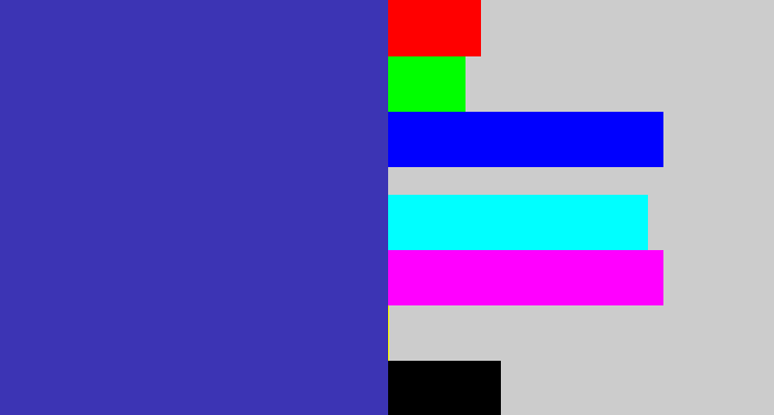 Hex color #3c34b4 - indigo blue
