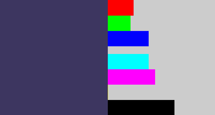 Hex color #3c3661 - dark grey blue