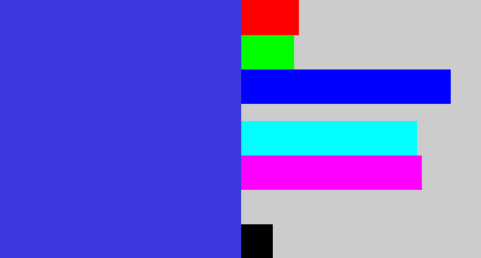 Hex color #3c37de - blurple