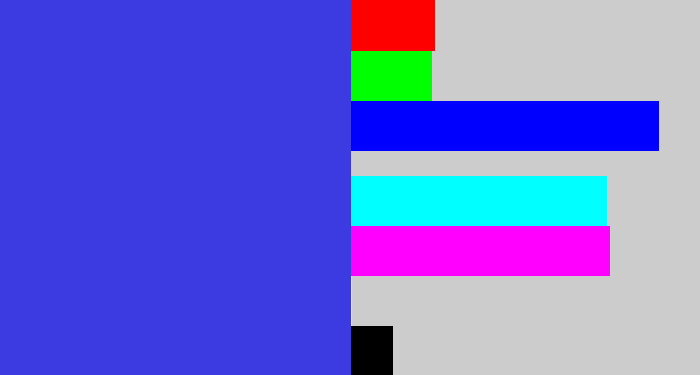 Hex color #3c3be1 - light royal blue
