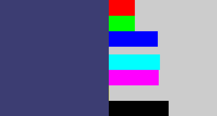 Hex color #3c3d72 - dark grey blue