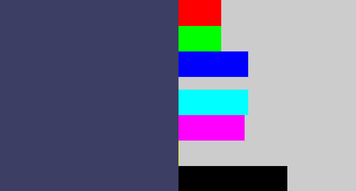 Hex color #3c3e63 - dark grey blue