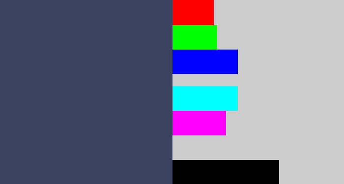 Hex color #3c4361 - dark grey blue