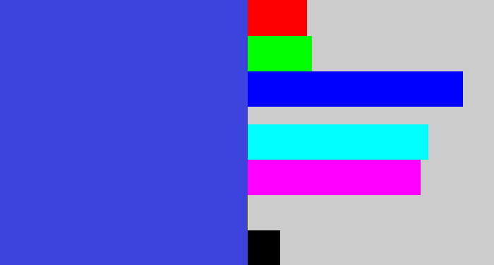 Hex color #3c43dd - warm blue