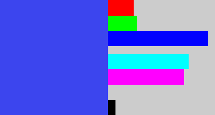 Hex color #3c45ee - light royal blue