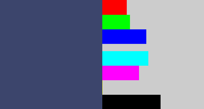 Hex color #3c466d - dark grey blue