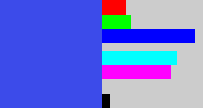 Hex color #3c4bea - warm blue