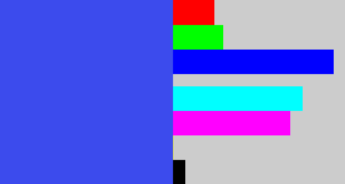 Hex color #3c4bed - warm blue