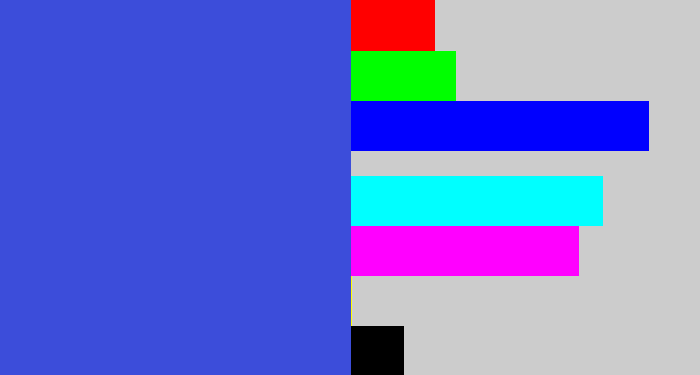 Hex color #3c4dda - warm blue