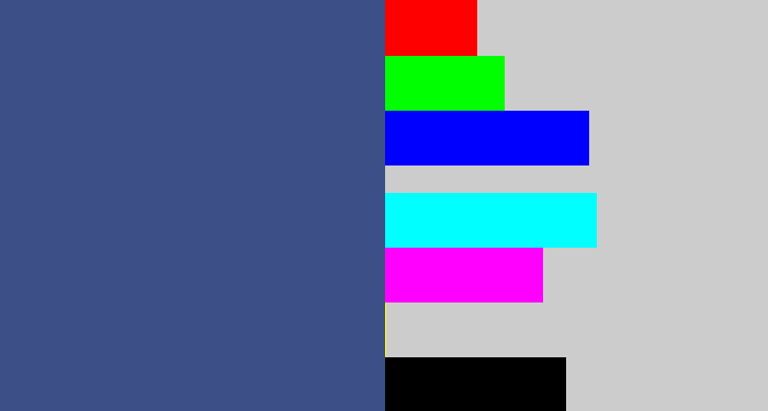 Hex color #3c4f86 - denim blue