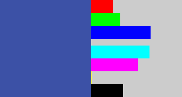 Hex color #3c51a6 - denim blue