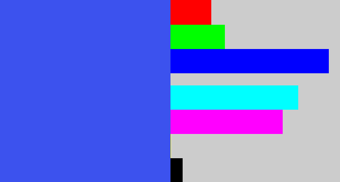 Hex color #3c52ee - warm blue