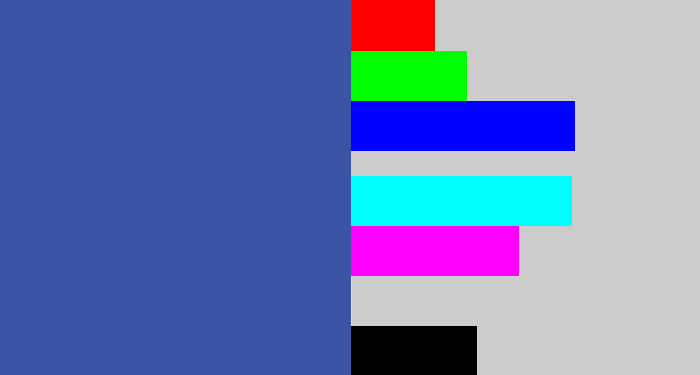 Hex color #3c54a3 - denim blue
