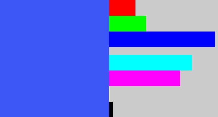 Hex color #3c56f7 - warm blue