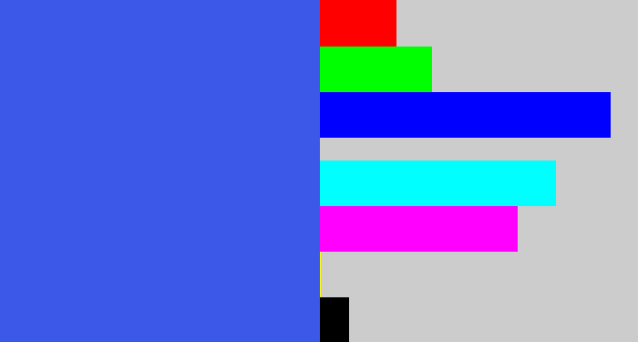 Hex color #3c58e8 - warm blue
