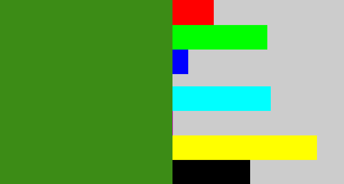 Hex color #3c8c16 - grass green