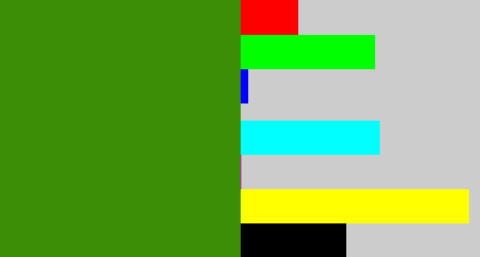 Hex color #3c8e07 - grass green