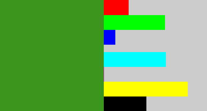 Hex color #3c961d - grass green