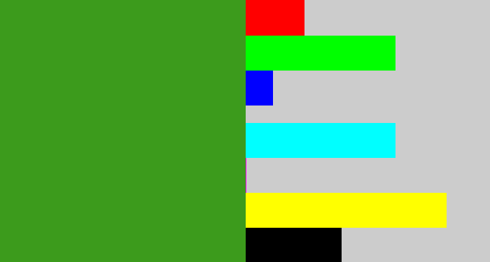 Hex color #3c9b1c - grass green