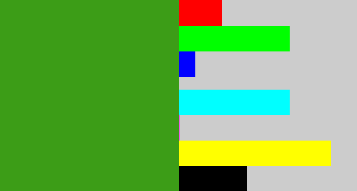 Hex color #3c9d17 - grass green