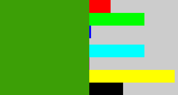 Hex color #3c9f06 - grassy green