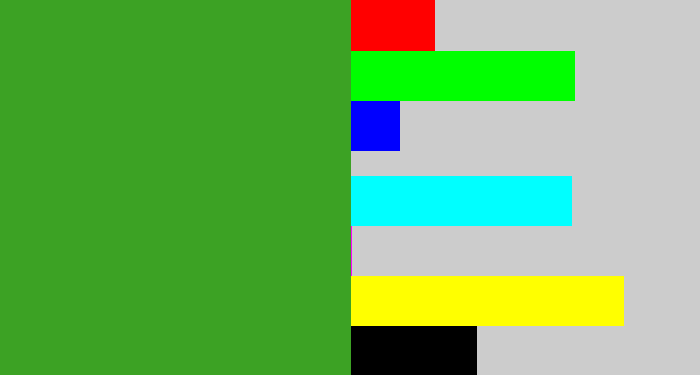 Hex color #3ca224 - grass green
