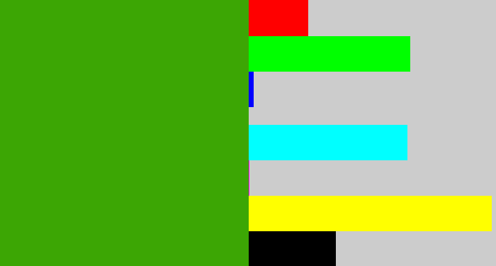 Hex color #3ca604 - grassy green