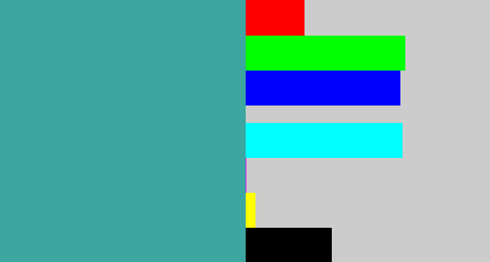 Hex color #3ca6a0 - greeny blue