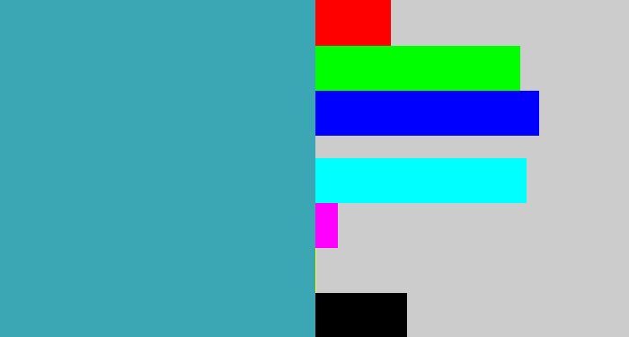 Hex color #3ca7b4 - greeny blue