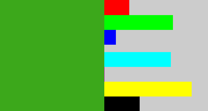 Hex color #3ca81b - grass green